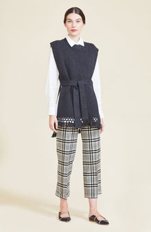 Belted Knit Vest | Charcoal