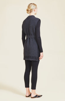 Belted Knit Vest | Charcoal