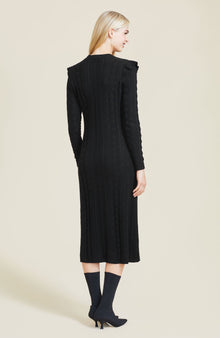 Pointelle Knit Dress | Black