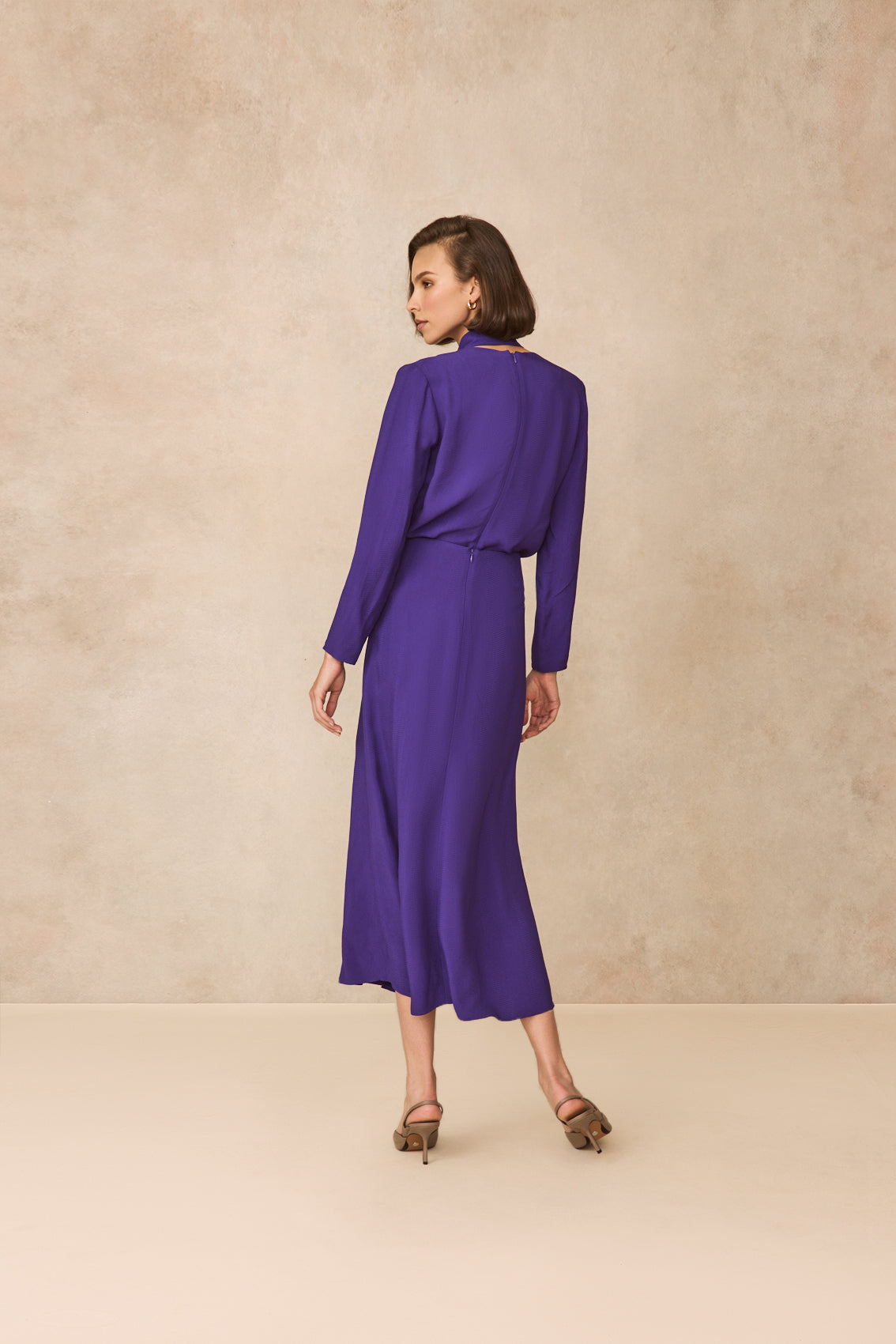 Textured Fluid Crepe Skirt | Violet