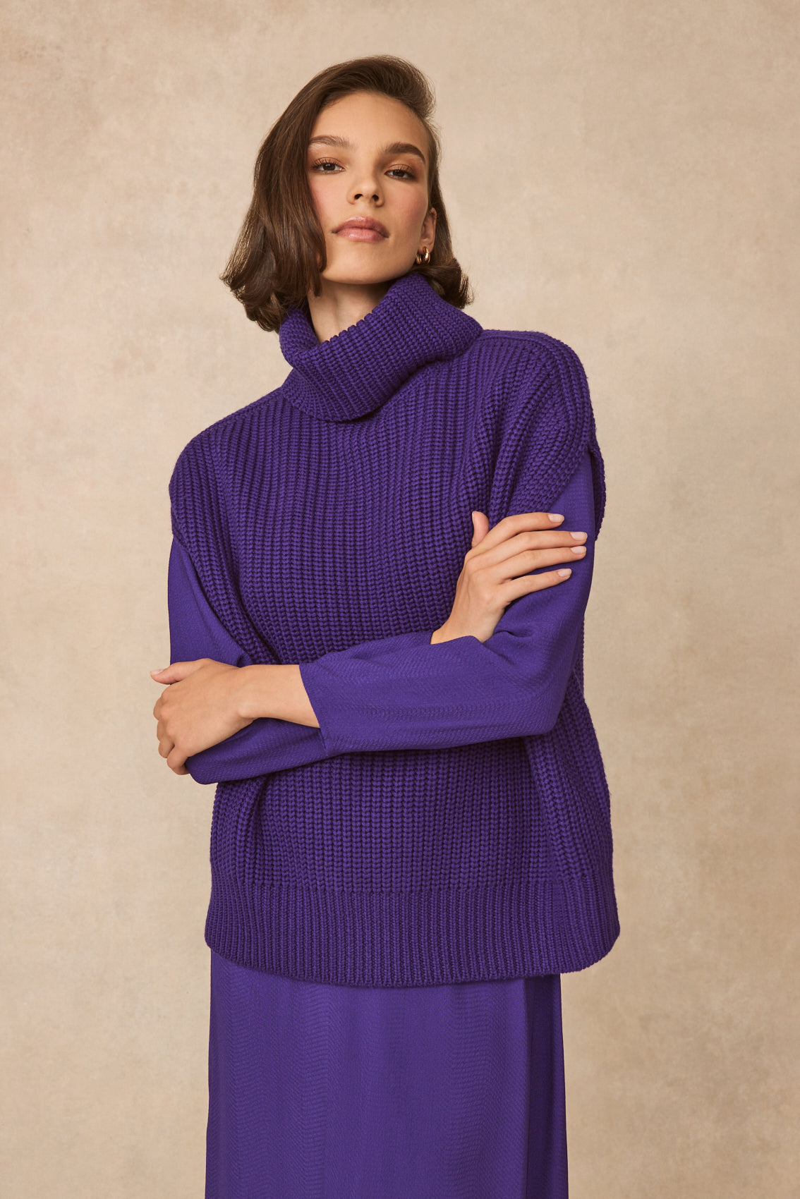 Sleeveless Turtleneck Sweater | Violet
