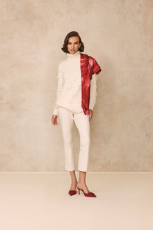 Bow Detail Turtleneck | Ivory