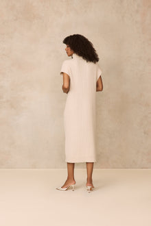 Sleeveless Cable Knit Dress | Ivory