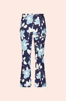 Floral Painted Cotton Kate Pant | Navy Multi