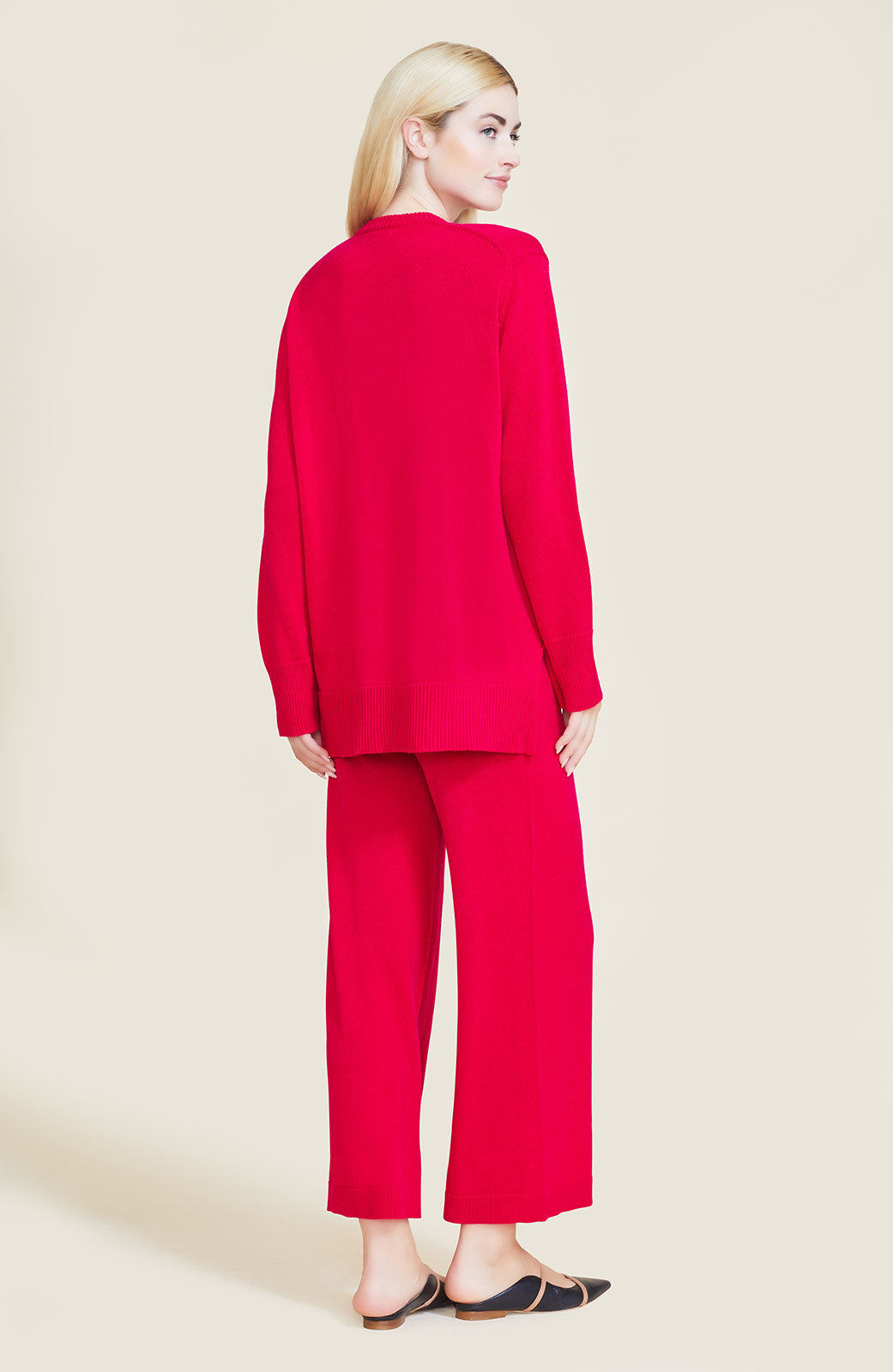 Cropped Knit Pant | Raspberry