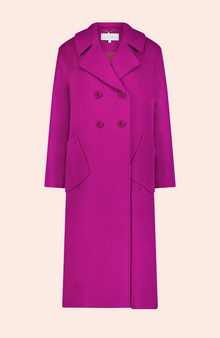 Mohair Wool Peacoat | Fuchsia