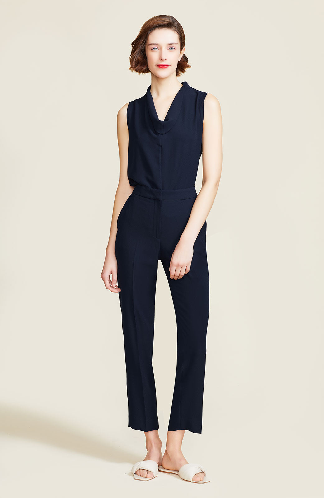 Fluid Crepe Erin Pant | Navy