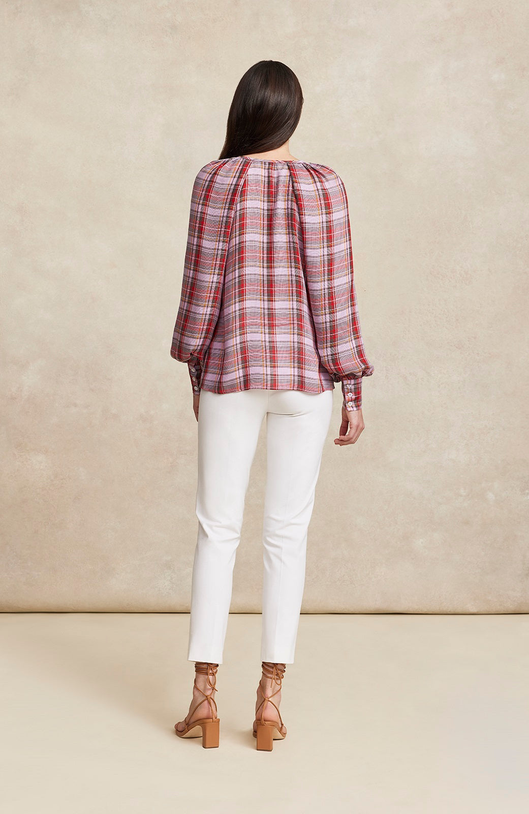 Tencel Plaid Button Down Top | Orchid Multi