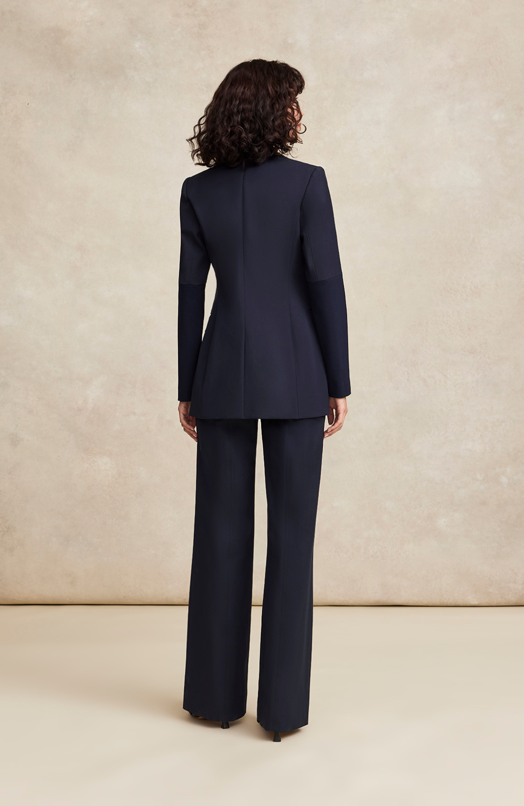 Stretch Cotton Push Up Sleeve Blazer | Navy