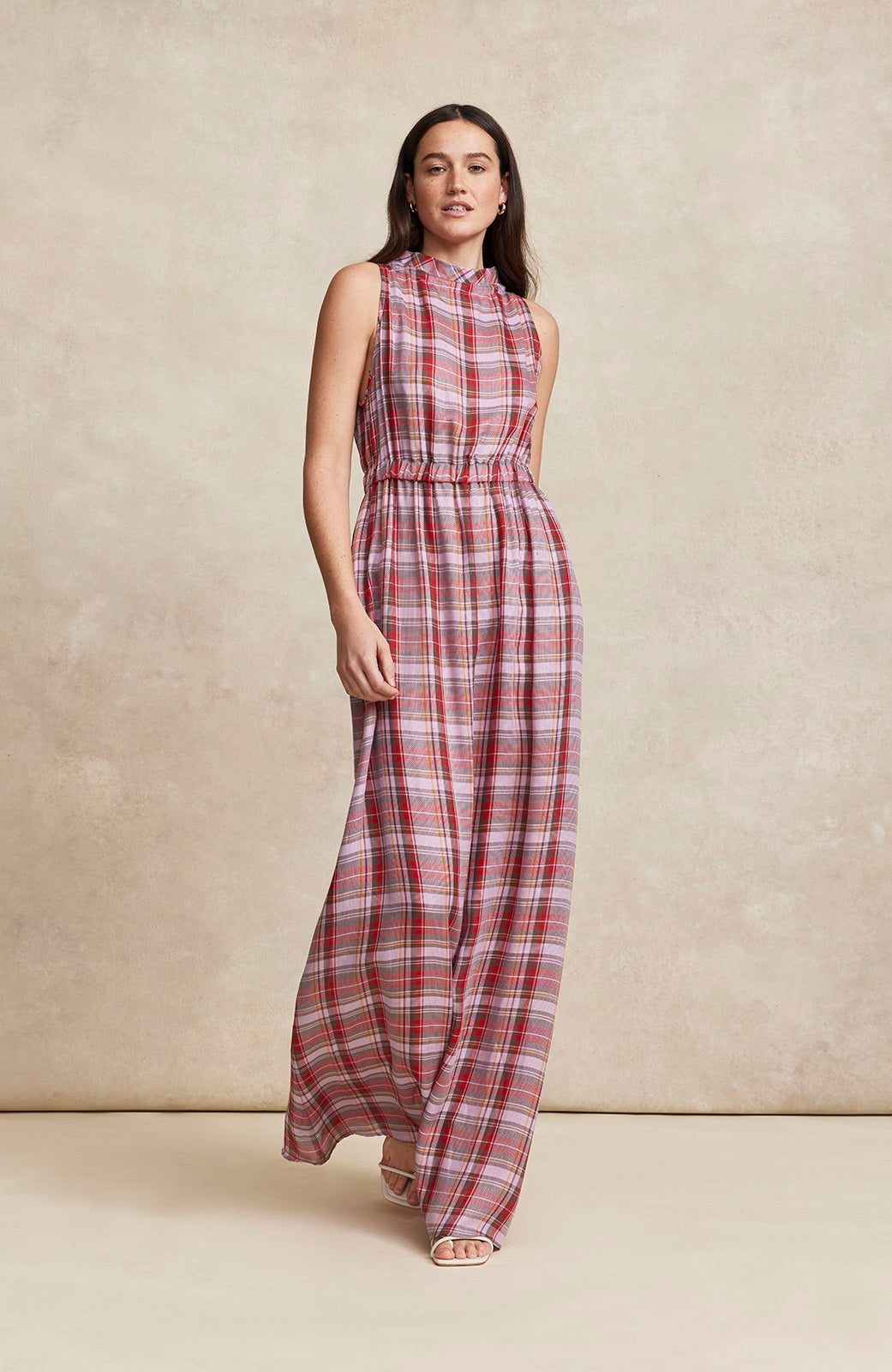 Tencel Plaid Gown | Orchid Multi