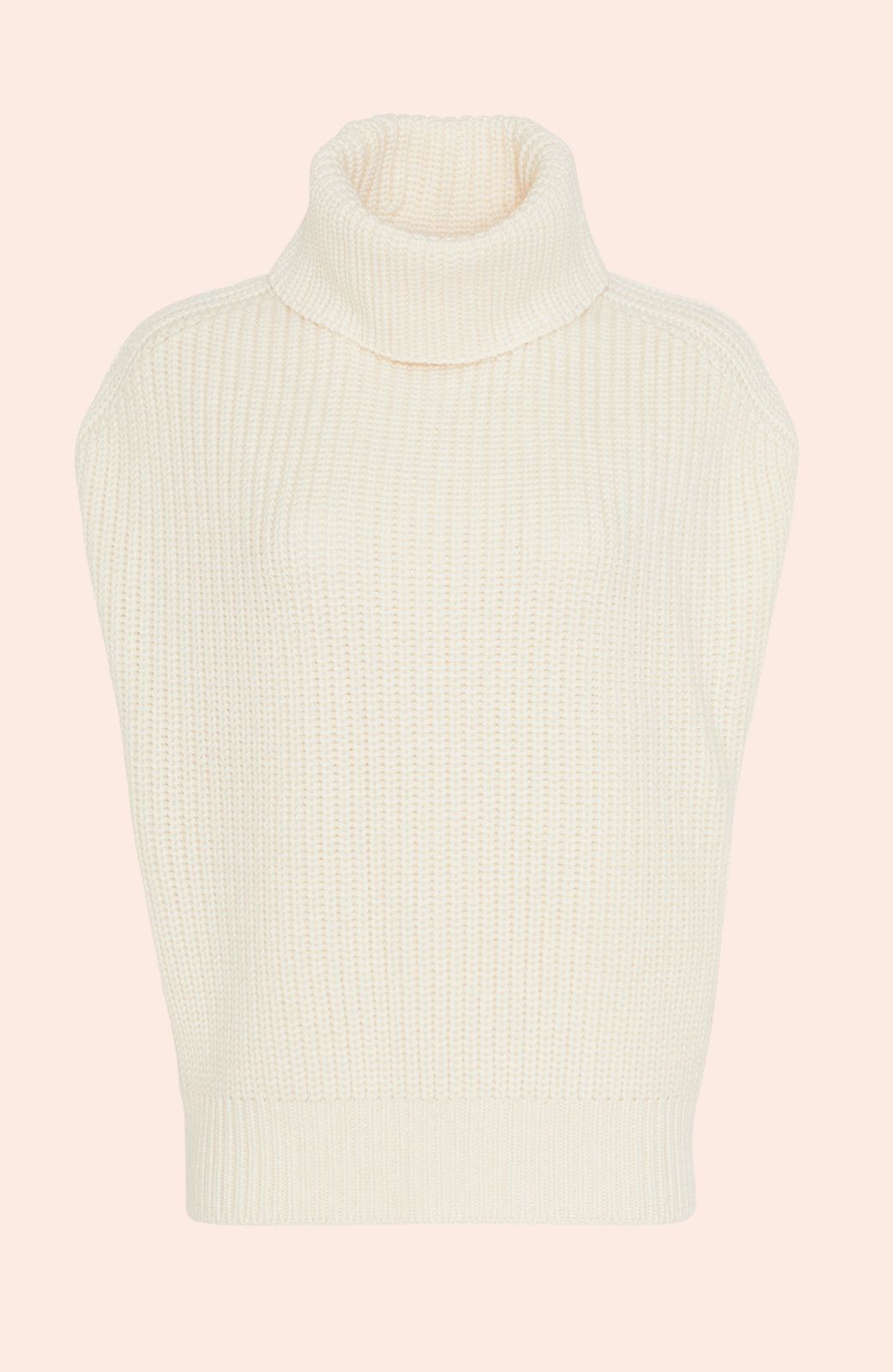 Sleeveless Turtleneck Sweater | Ivory
