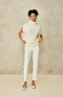 Sleeveless Turtleneck Sweater | Ivory