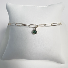 Birthstone Paperclip Bracelet | 10K Yellow Gold