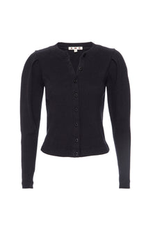 Puff Sleeve Cardigan | Vintage Black