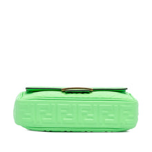 Fendi | Pre-Owned Zucca Embossed Leather Chain Midi Baguette - III | Green/Light Green