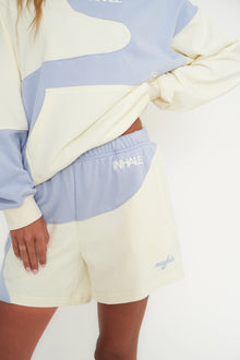 Inhale Exhale Sweatshorts | Pearl x Sky Blue