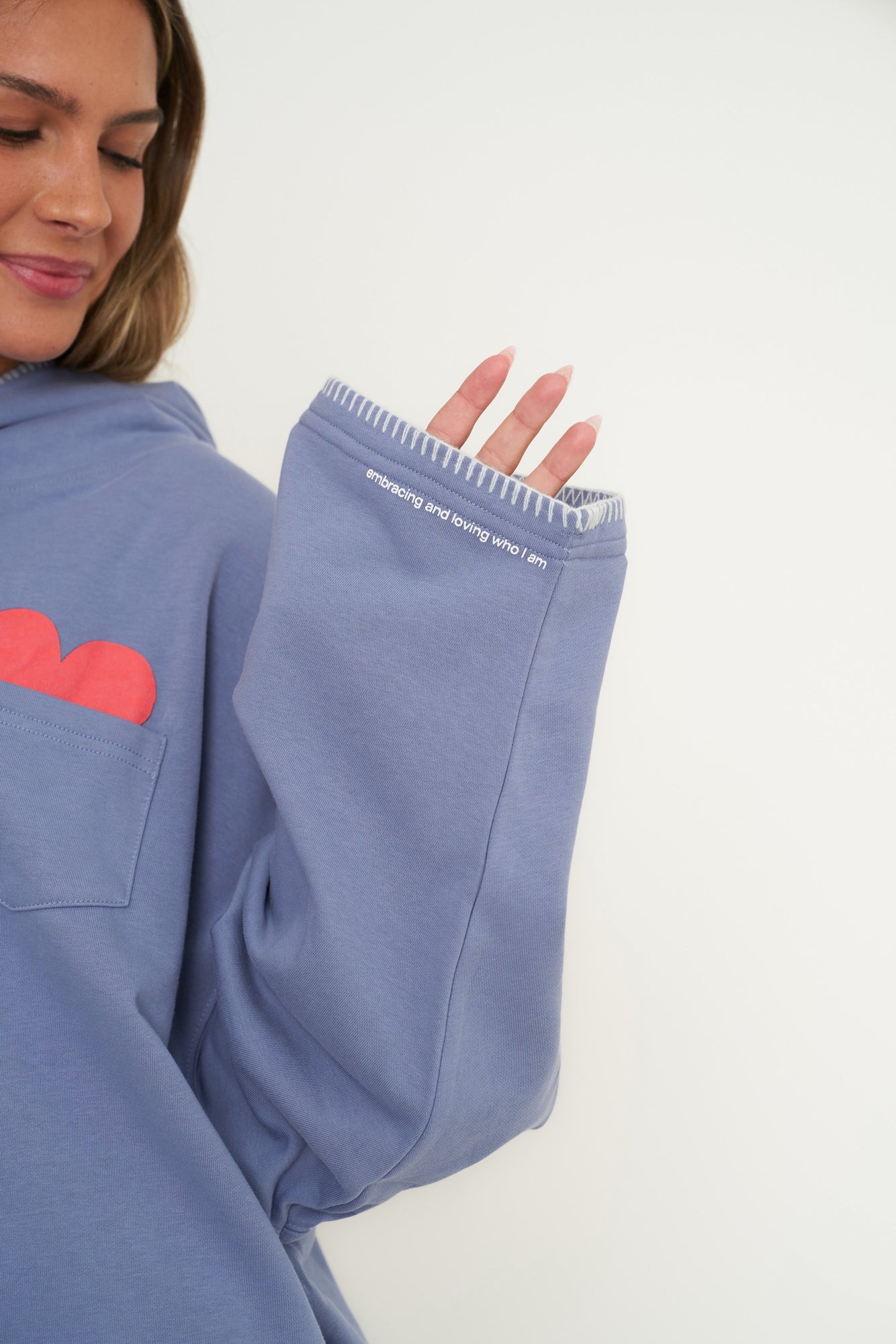 I Love My Humanness Hoodie | Blue