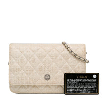 Chanel | Pre-Owned CC Coated Tweed Wallet On Chain - II | Brown/Beige