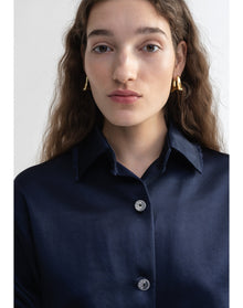Pace | Heavy Satin Shirt | Dark Navy