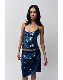 Paillette Midi Skirt | Sapphire