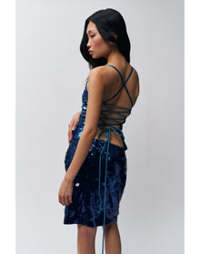 Paillette Midi Skirt | Sapphire