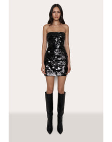 Paillette Tube Dress | Black