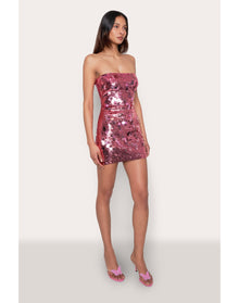 Paillette Tube Dress | Light Pink