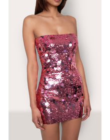 Paillette Tube Dress | Light Pink