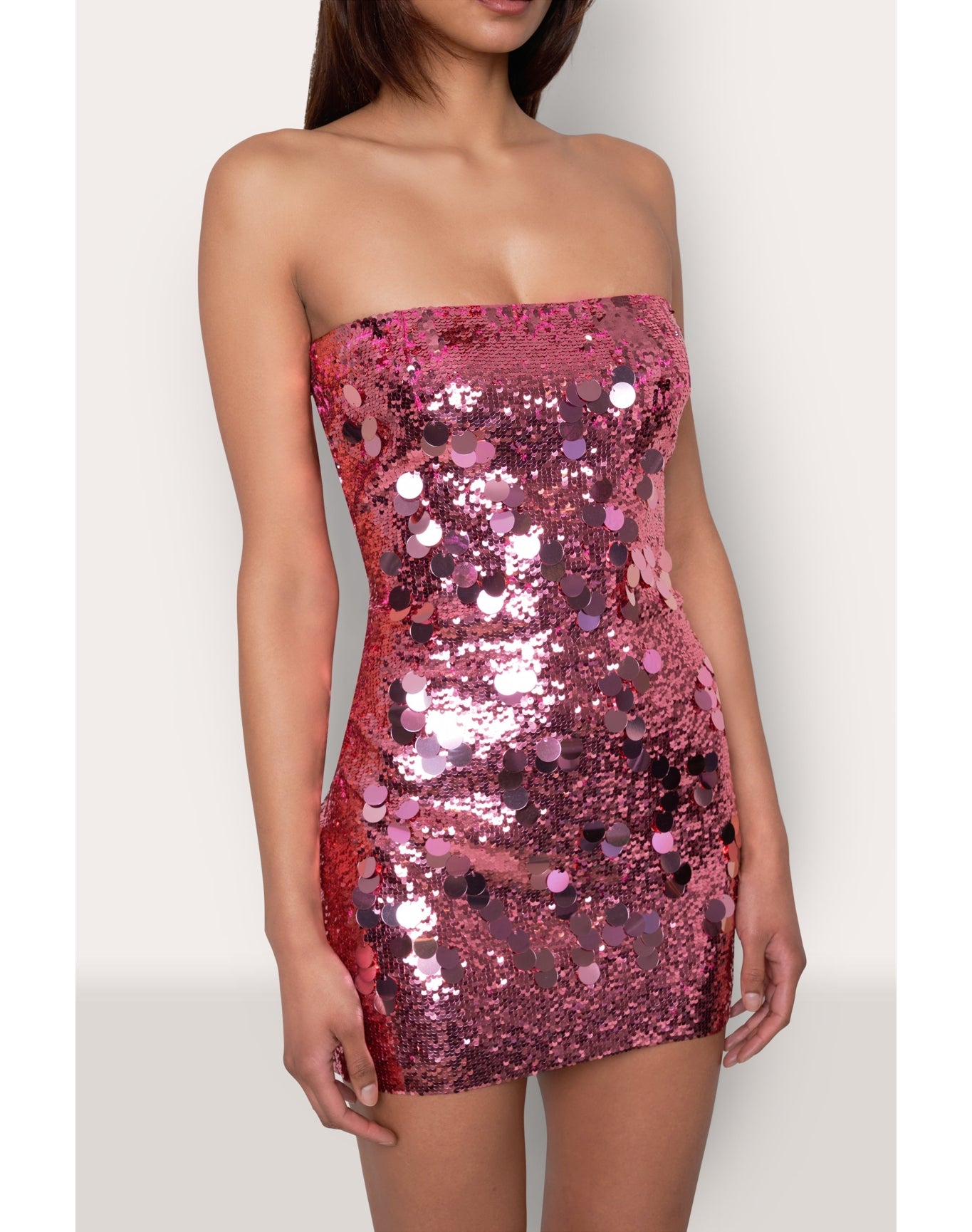 Paillette Tube Dress | Light Pink