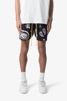 Paisley Knit Shorts | Black