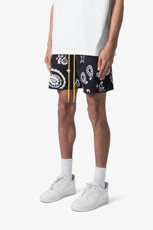 Paisley Knit Shorts | Black