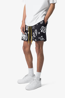 Paisley Knit Shorts | Black