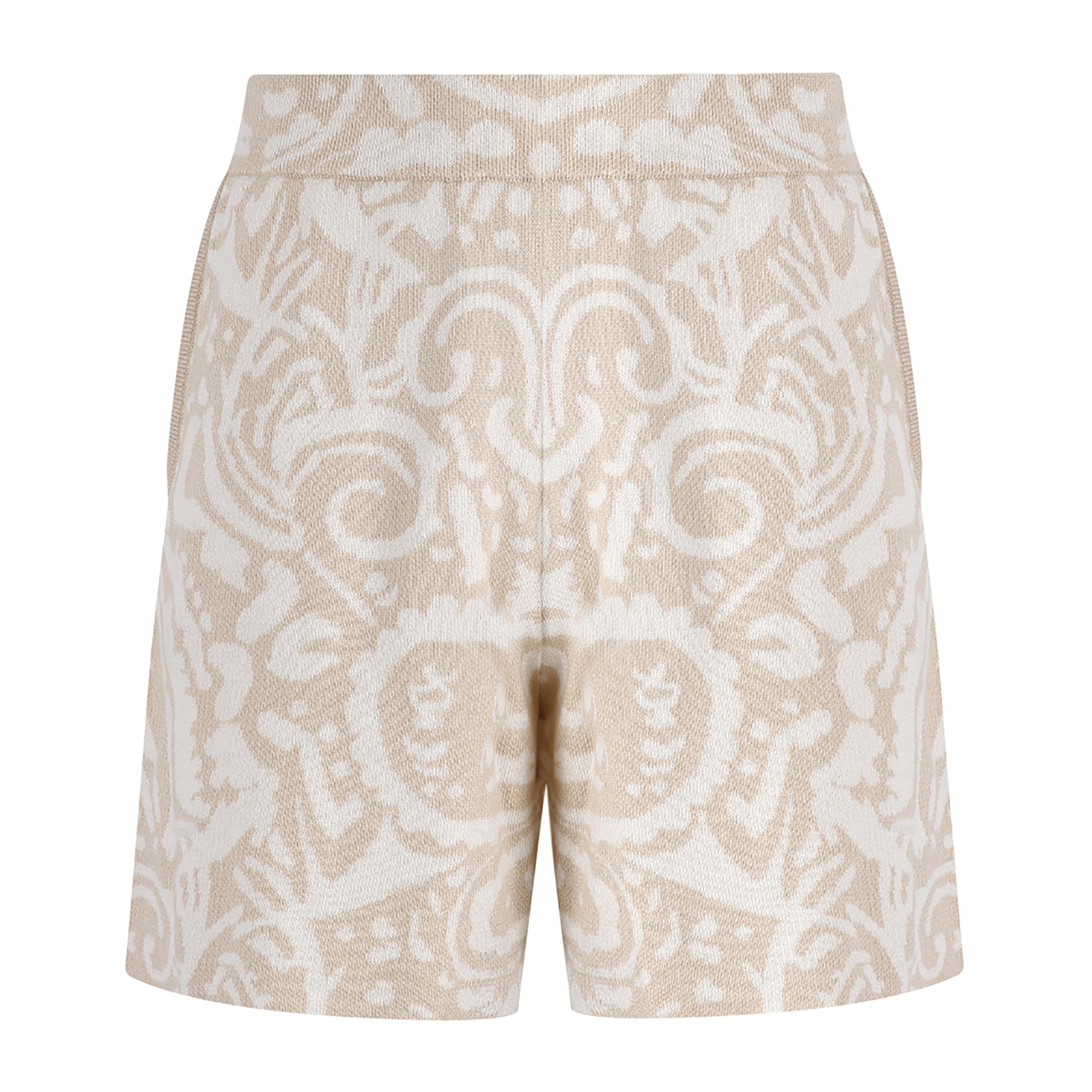 Paisley Knit Shorts | Beige