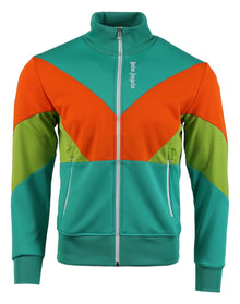 Palm Angels | Men | V Color Block Track Jacket | Forrest Green x Orange