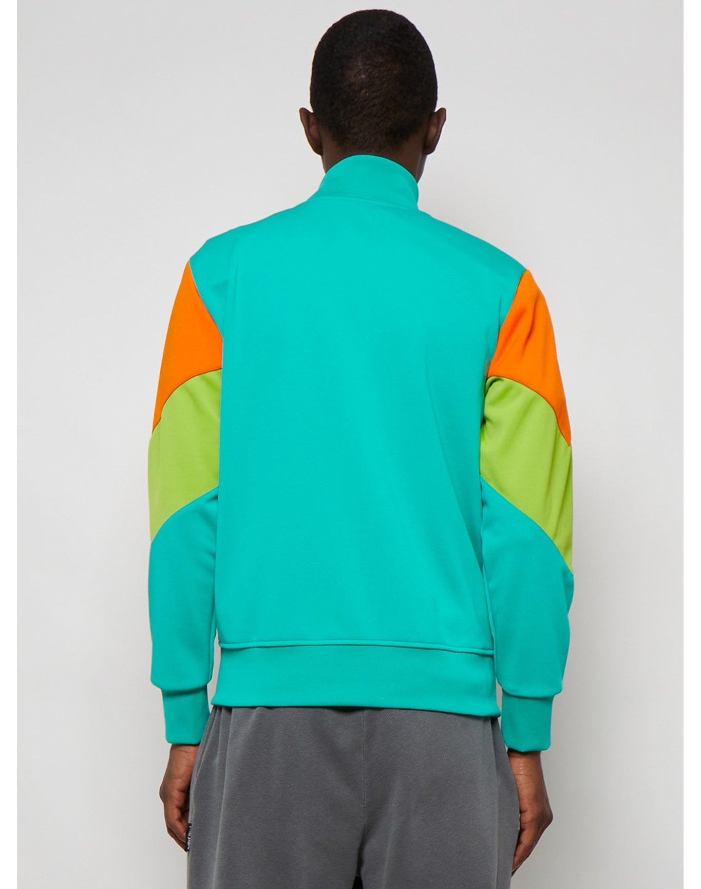 Palm Angels | Men | V Color Block Track Jacket | Forrest Green x Orange
