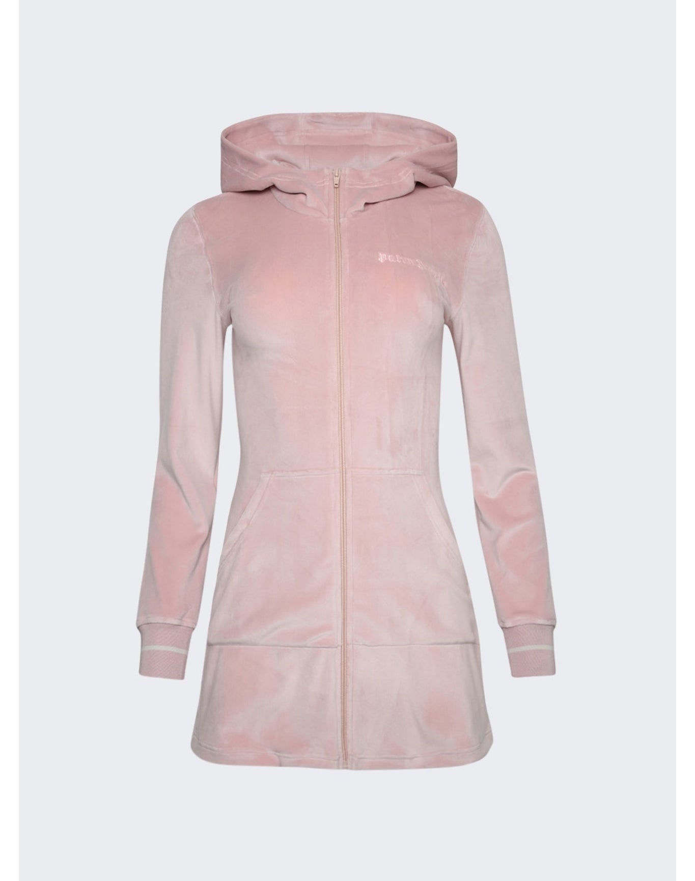 Palm Angels | Women | Chenille Hooded Mini Dress | Pink Butter