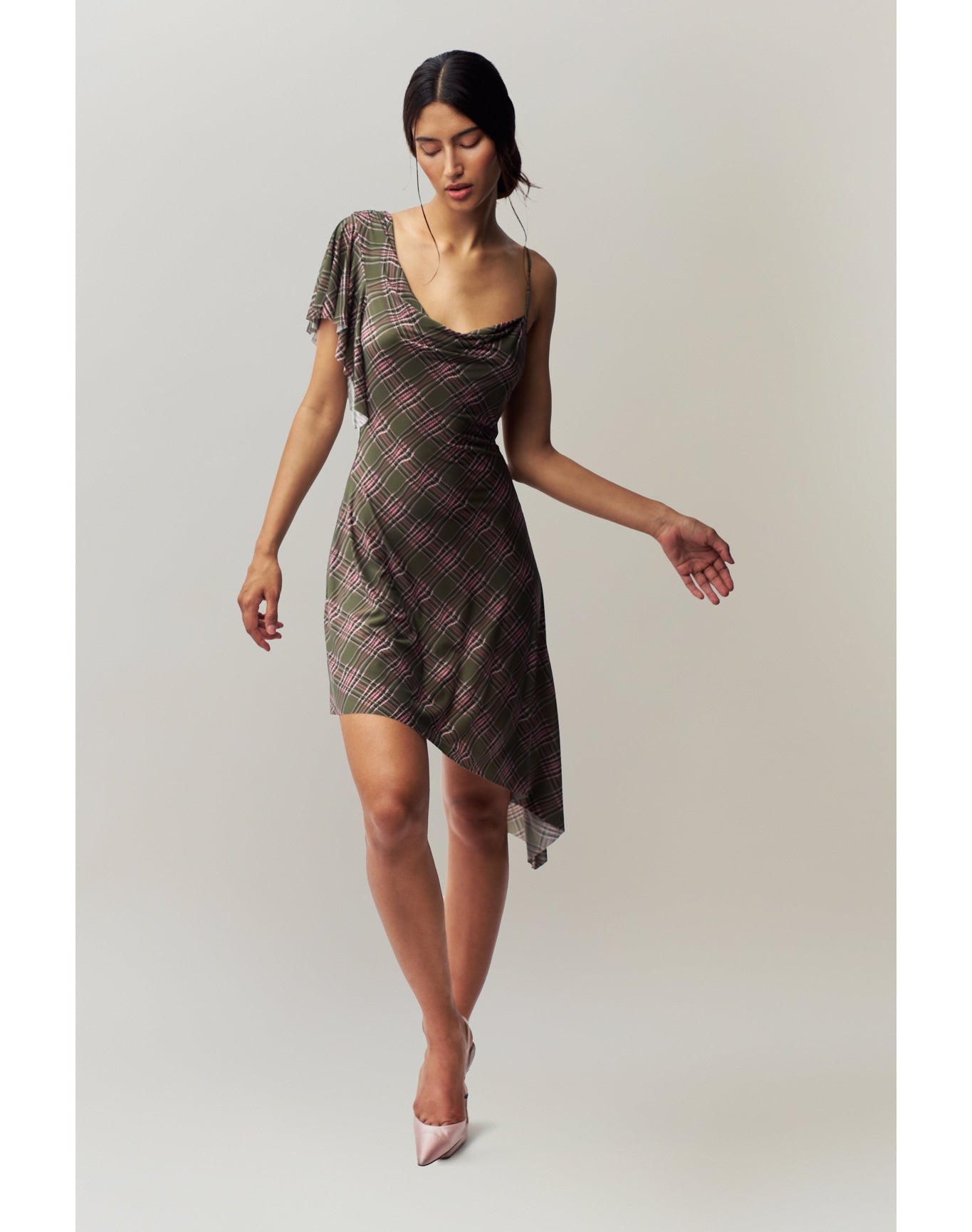Palma Plaid Midi Dress | Forest Plaid