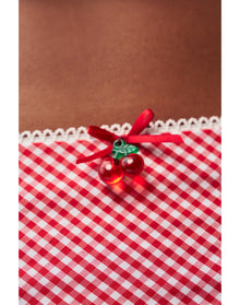 Paloma Skirt | Gingham Poppy And White