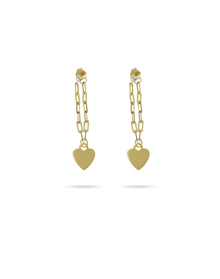 Paperclip Heart Drop Earrings in 18k Gold-Plated Silver | Gold Plated Sterling Silver