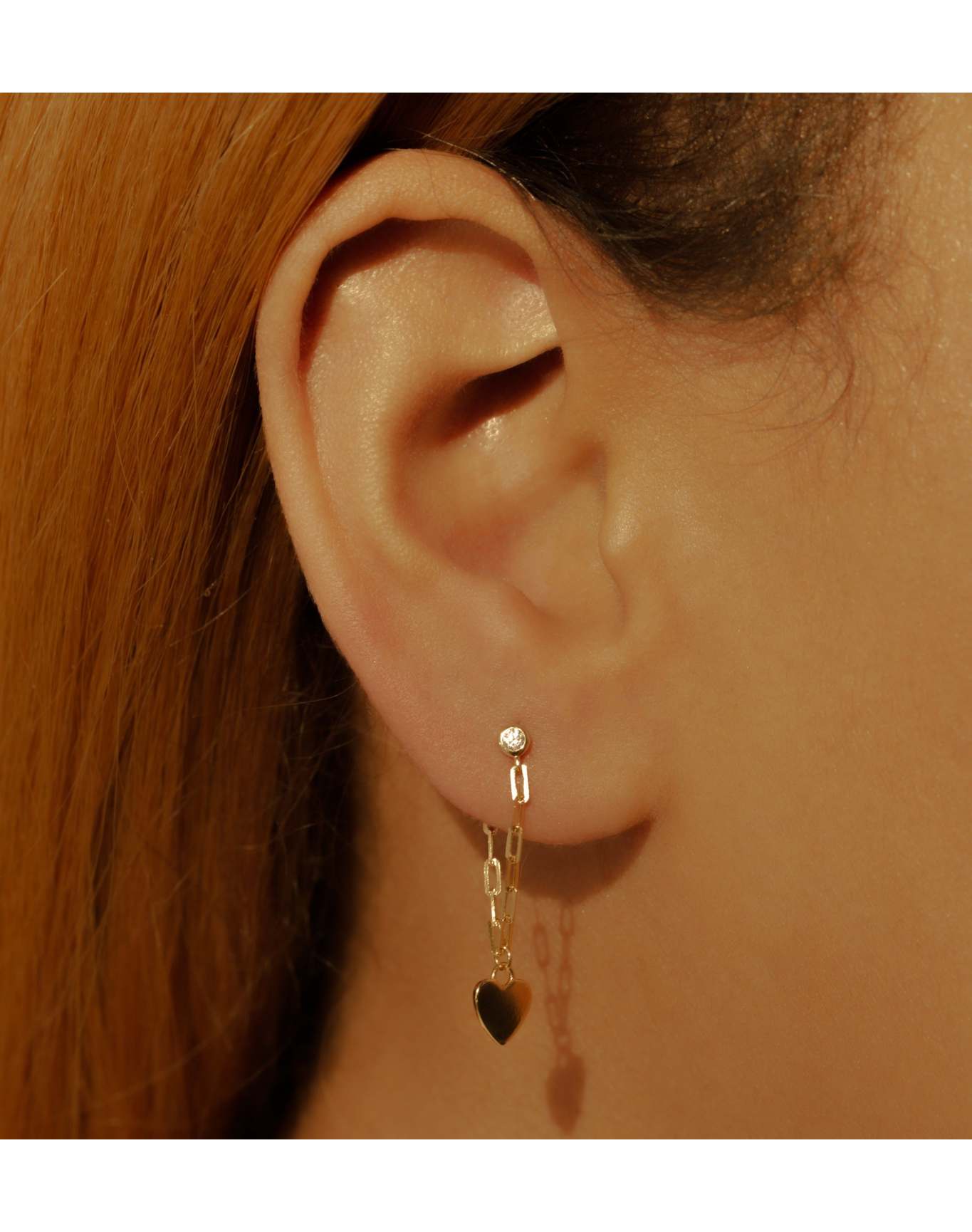 Paperclip Heart Drop Earrings in 18k Gold-Plated Silver | Gold Plated Sterling Silver