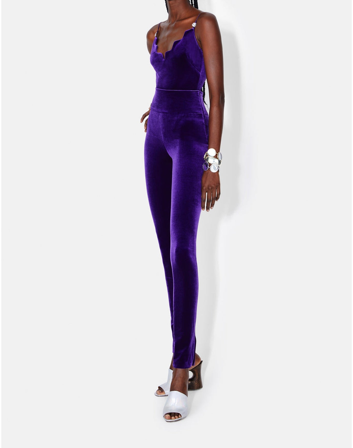 Pat Velvet Leggings | Purple