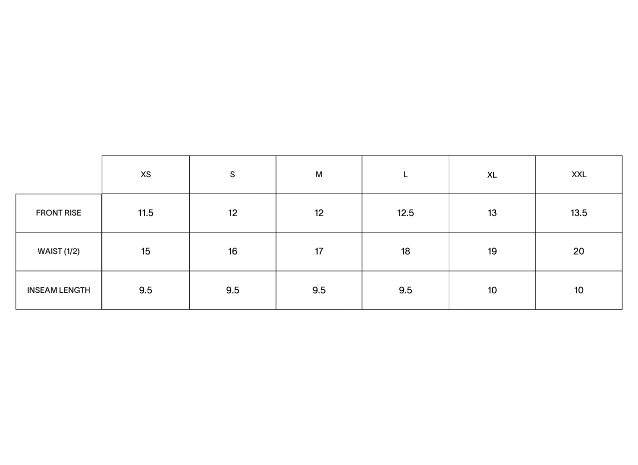 Product size guide