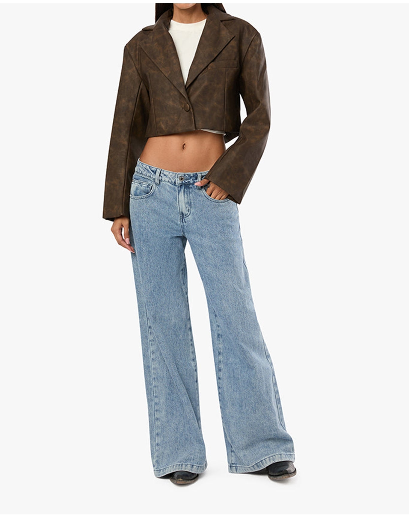 Patina Cropped Blazer | Brown