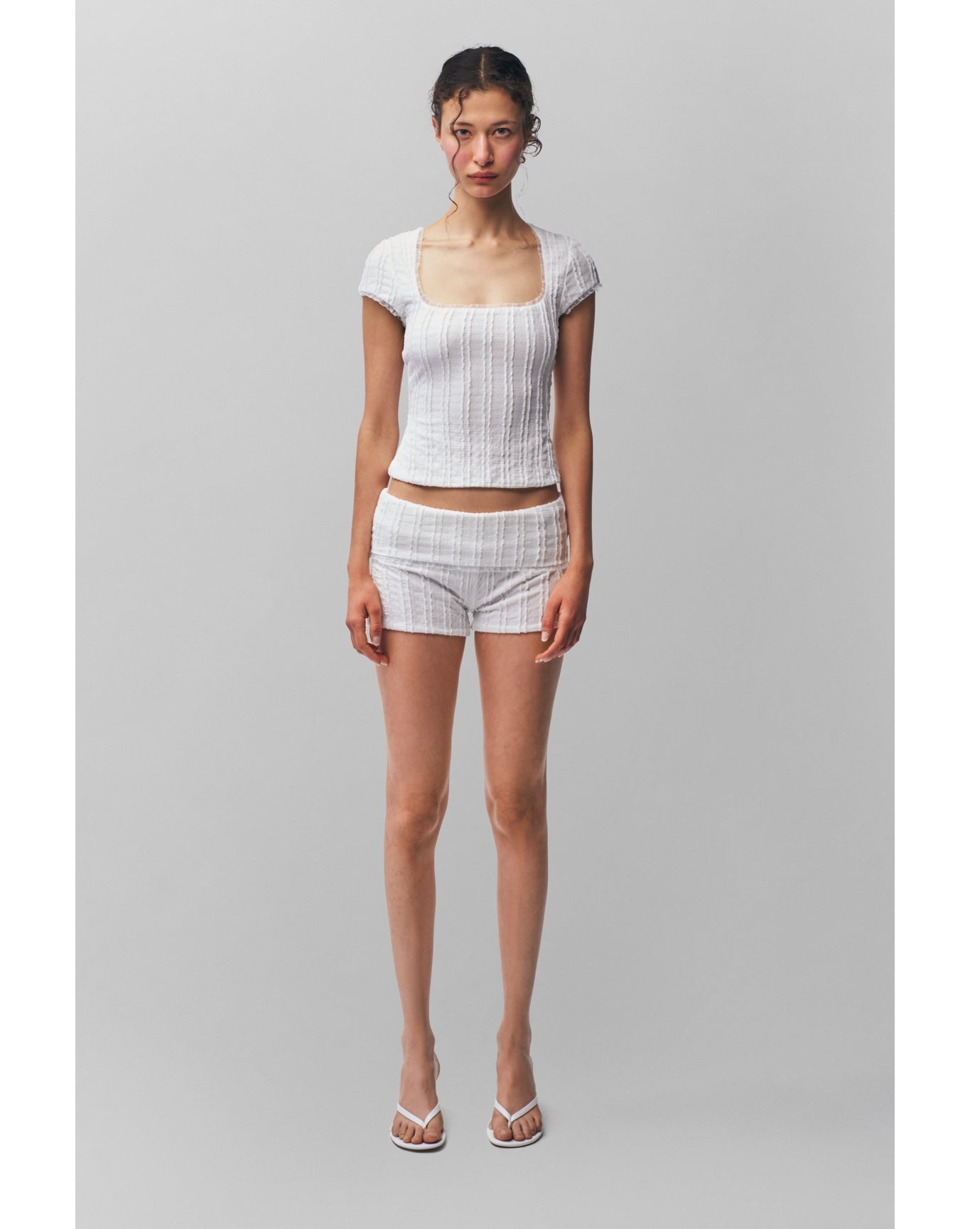 Paulina Foldover Short | White