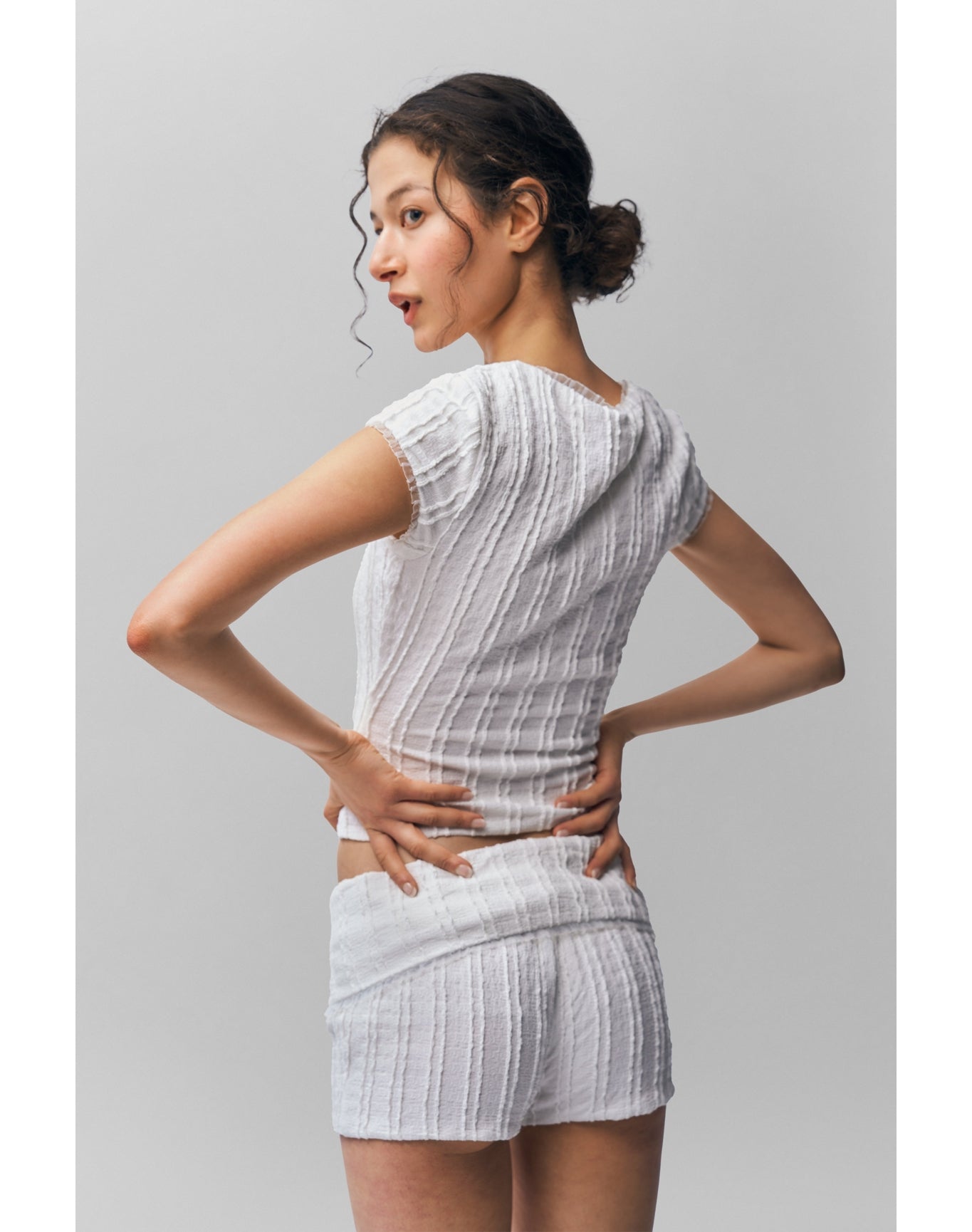 Paulina Foldover Short | White