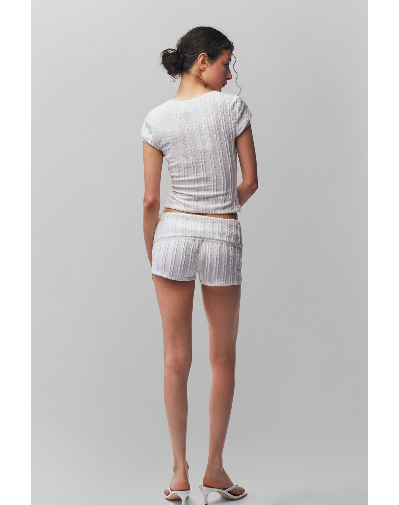 Paulina Foldover Short | White
