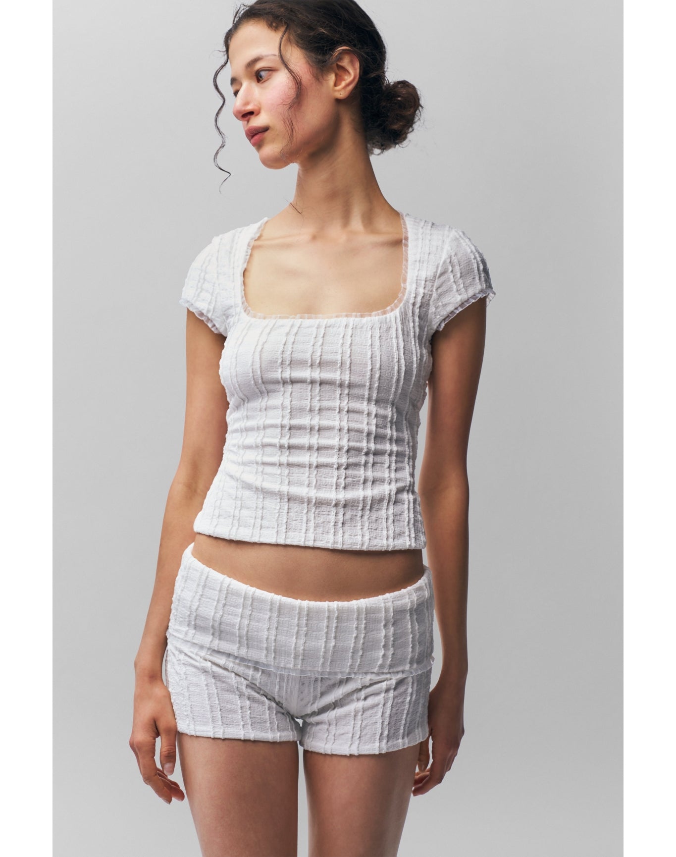 Paulina Foldover Short | White