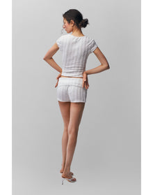 Paulina Foldover Short | White