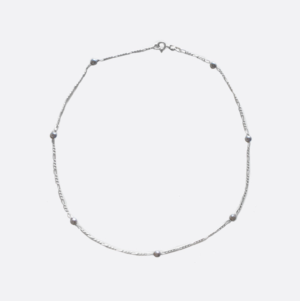 Pearl & Figaro Dainty Necklace | Silver