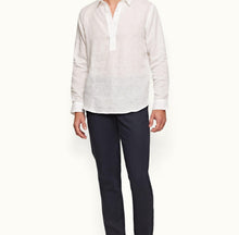 Percy Classic Collar Overhead Linen Shirt | White